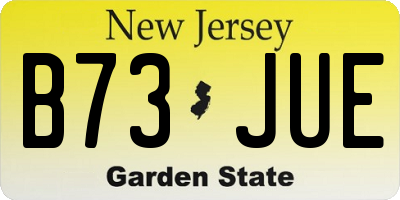 NJ license plate B73JUE
