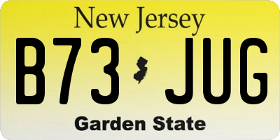 NJ license plate B73JUG