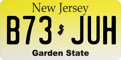 NJ license plate B73JUH