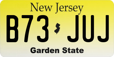 NJ license plate B73JUJ