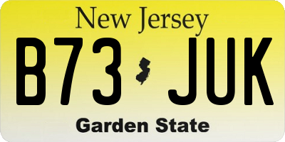 NJ license plate B73JUK