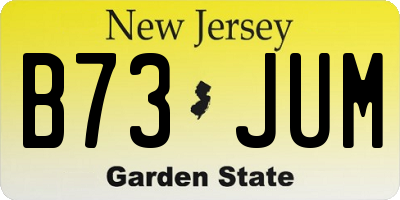 NJ license plate B73JUM