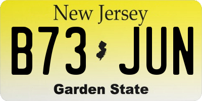 NJ license plate B73JUN