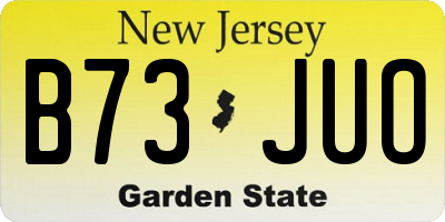 NJ license plate B73JUO