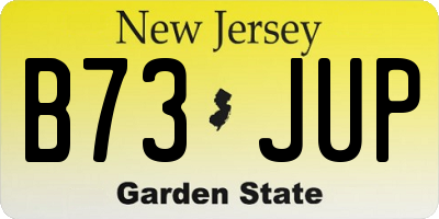 NJ license plate B73JUP