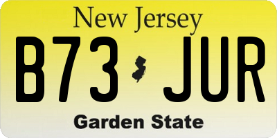 NJ license plate B73JUR