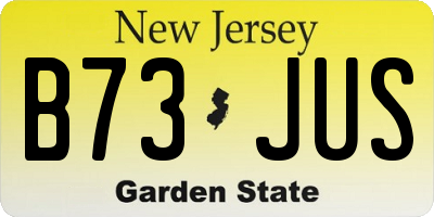 NJ license plate B73JUS