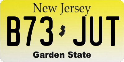 NJ license plate B73JUT