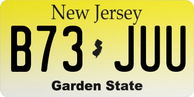 NJ license plate B73JUU