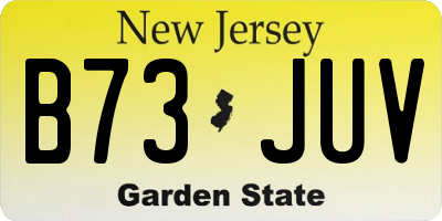 NJ license plate B73JUV