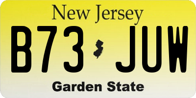NJ license plate B73JUW