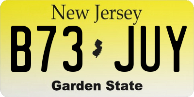NJ license plate B73JUY