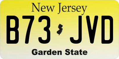 NJ license plate B73JVD