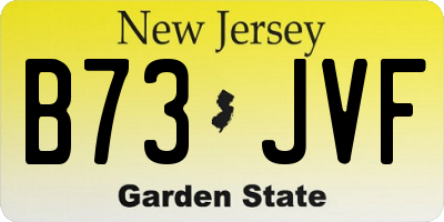 NJ license plate B73JVF
