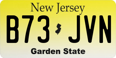 NJ license plate B73JVN