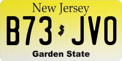 NJ license plate B73JVO