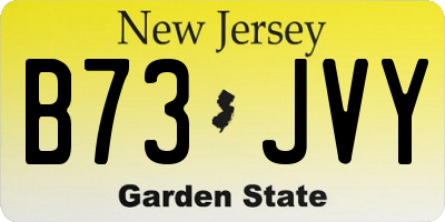NJ license plate B73JVY