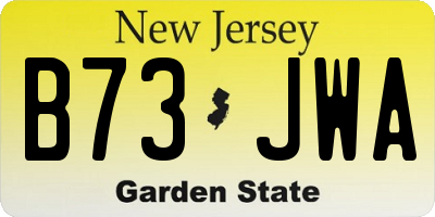 NJ license plate B73JWA