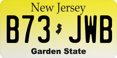 NJ license plate B73JWB