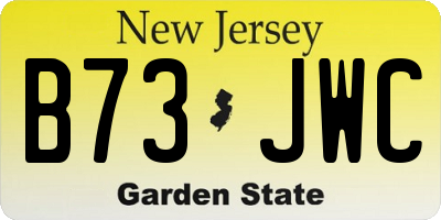 NJ license plate B73JWC