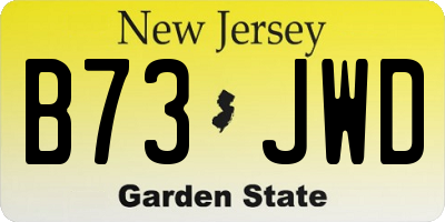 NJ license plate B73JWD