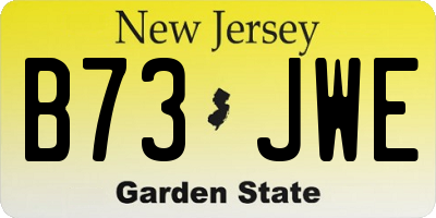 NJ license plate B73JWE