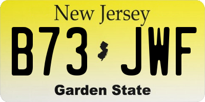 NJ license plate B73JWF