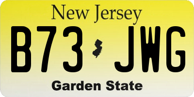 NJ license plate B73JWG