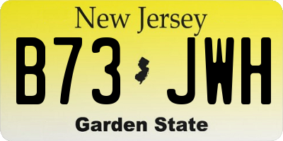 NJ license plate B73JWH