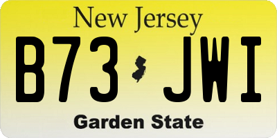 NJ license plate B73JWI