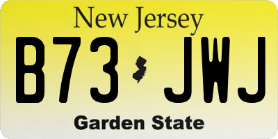 NJ license plate B73JWJ