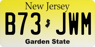 NJ license plate B73JWM