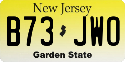 NJ license plate B73JWO