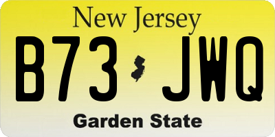 NJ license plate B73JWQ