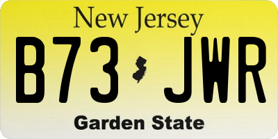 NJ license plate B73JWR