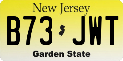 NJ license plate B73JWT