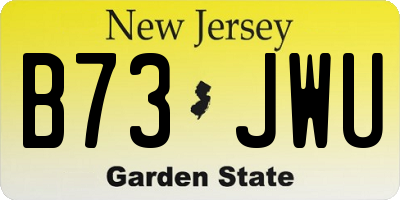 NJ license plate B73JWU
