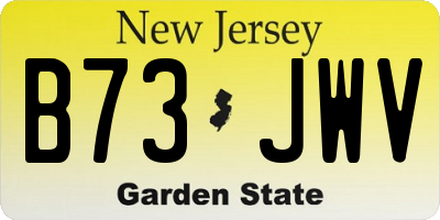 NJ license plate B73JWV