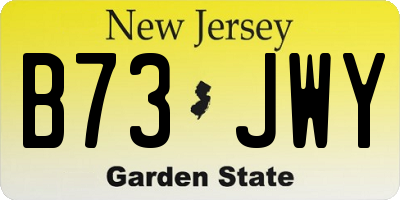 NJ license plate B73JWY