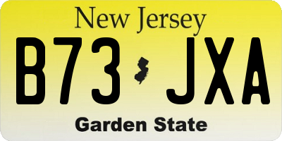 NJ license plate B73JXA