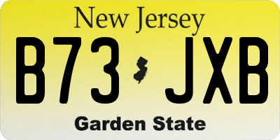 NJ license plate B73JXB