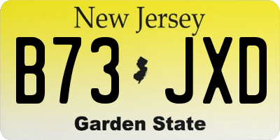 NJ license plate B73JXD