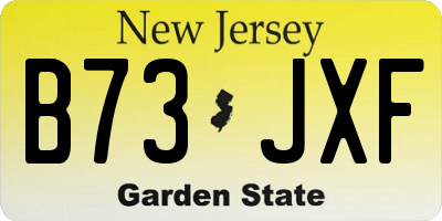 NJ license plate B73JXF