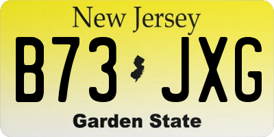 NJ license plate B73JXG