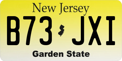NJ license plate B73JXI