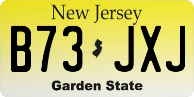 NJ license plate B73JXJ