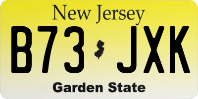 NJ license plate B73JXK