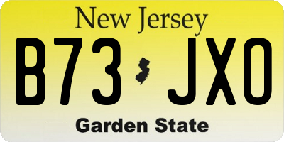 NJ license plate B73JXO