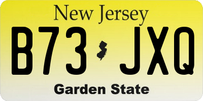 NJ license plate B73JXQ
