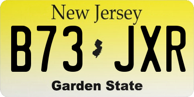 NJ license plate B73JXR